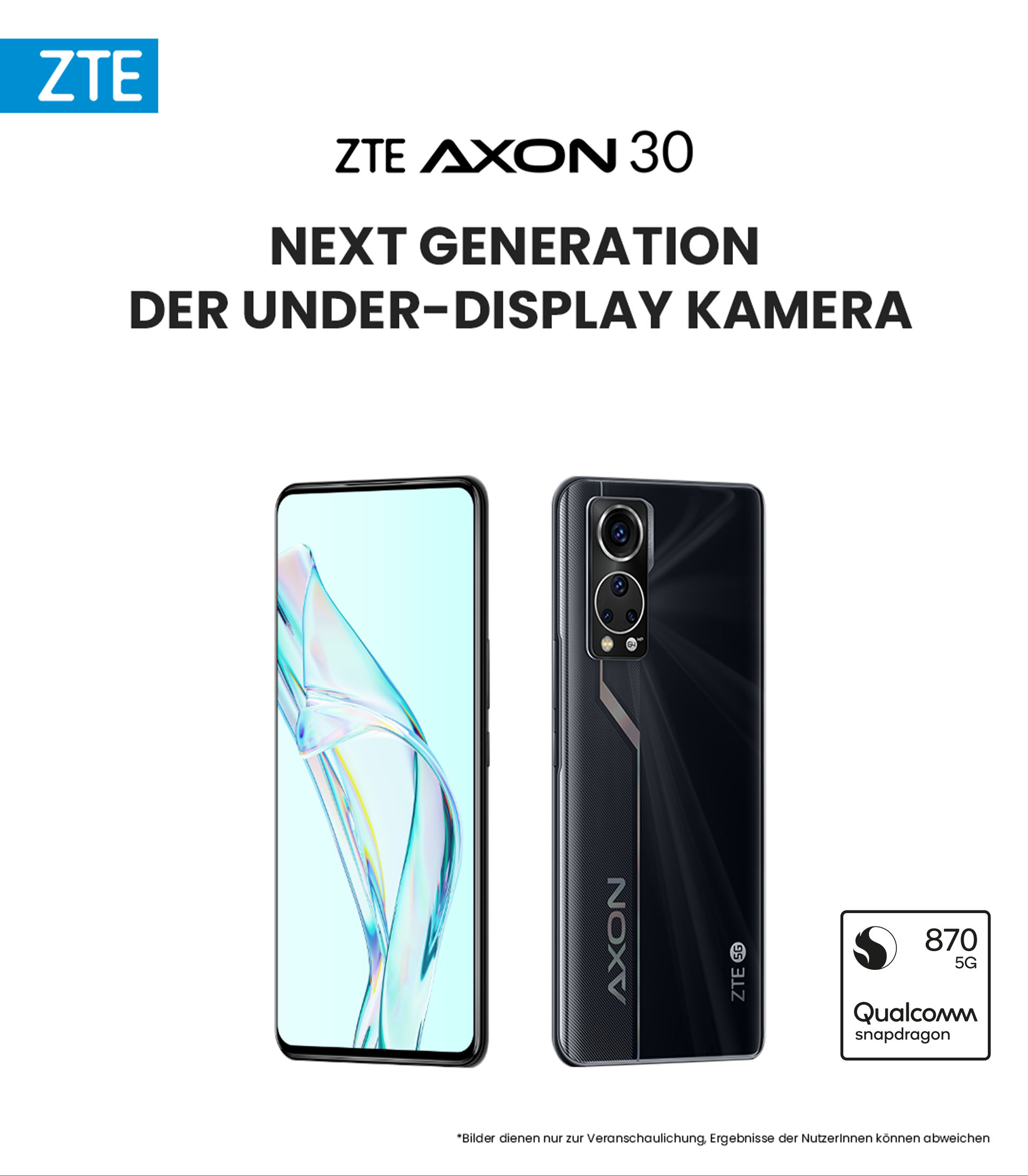 ZTE Axon 30 Next Generation der Under-Display Kamera mit Qualcomm Snapdragon 870